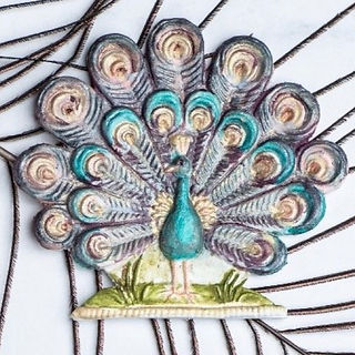 M5210 Proud Peacock springerle cookie mold