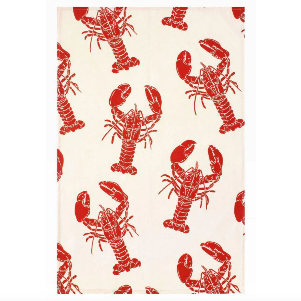 022LSR Lobster Cotton Tea Towel By Ulster Weavers