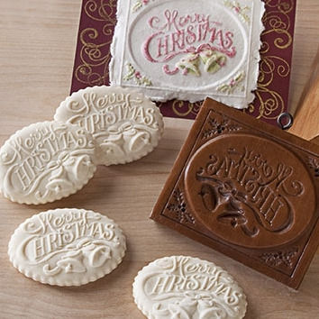 Thumbnail: M11303 Merry Christmas Springerle Cookie Mold  by House on the Hill