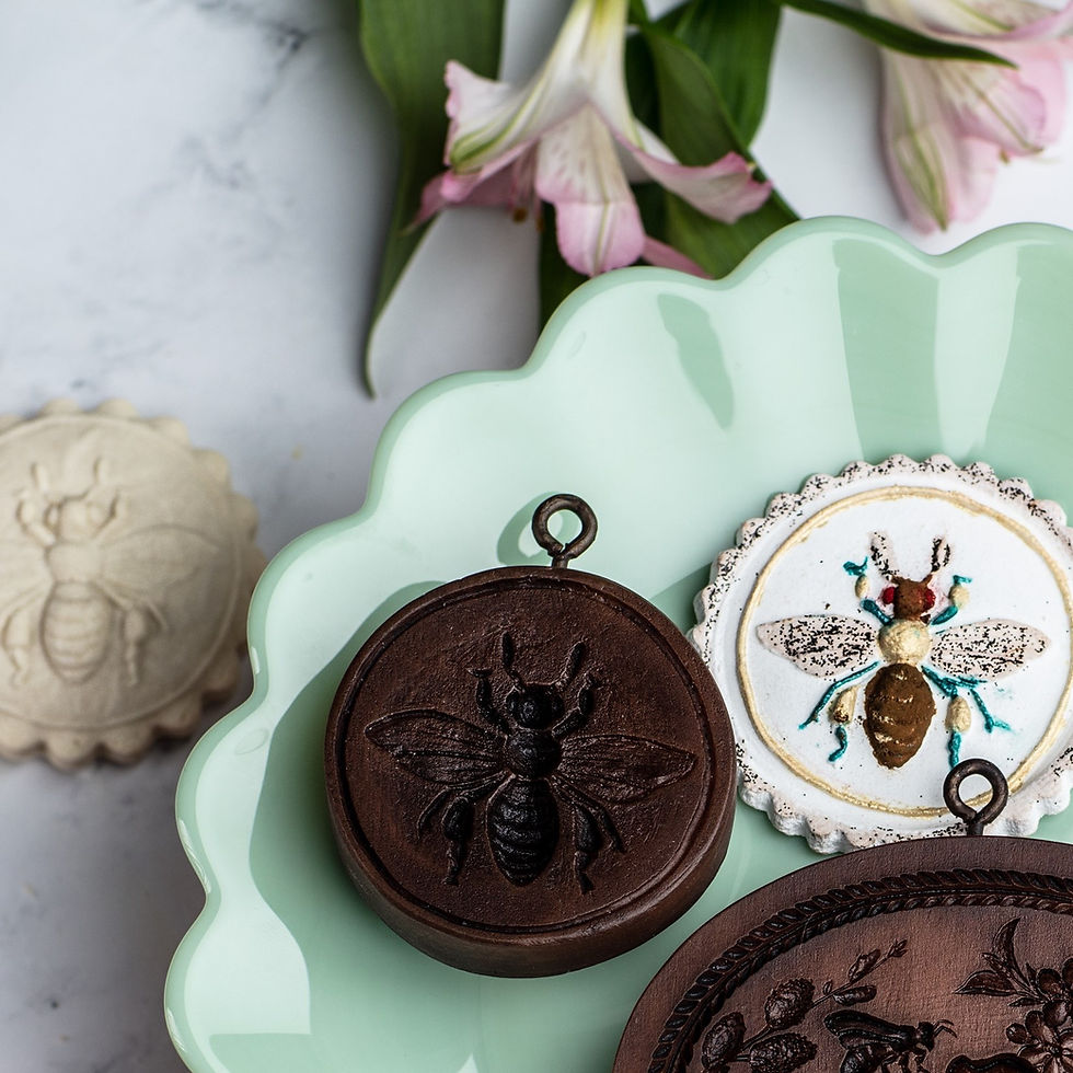 Thumbnail: M7252 Bee Happy Springerle Cookie Mold by House on the Hill
