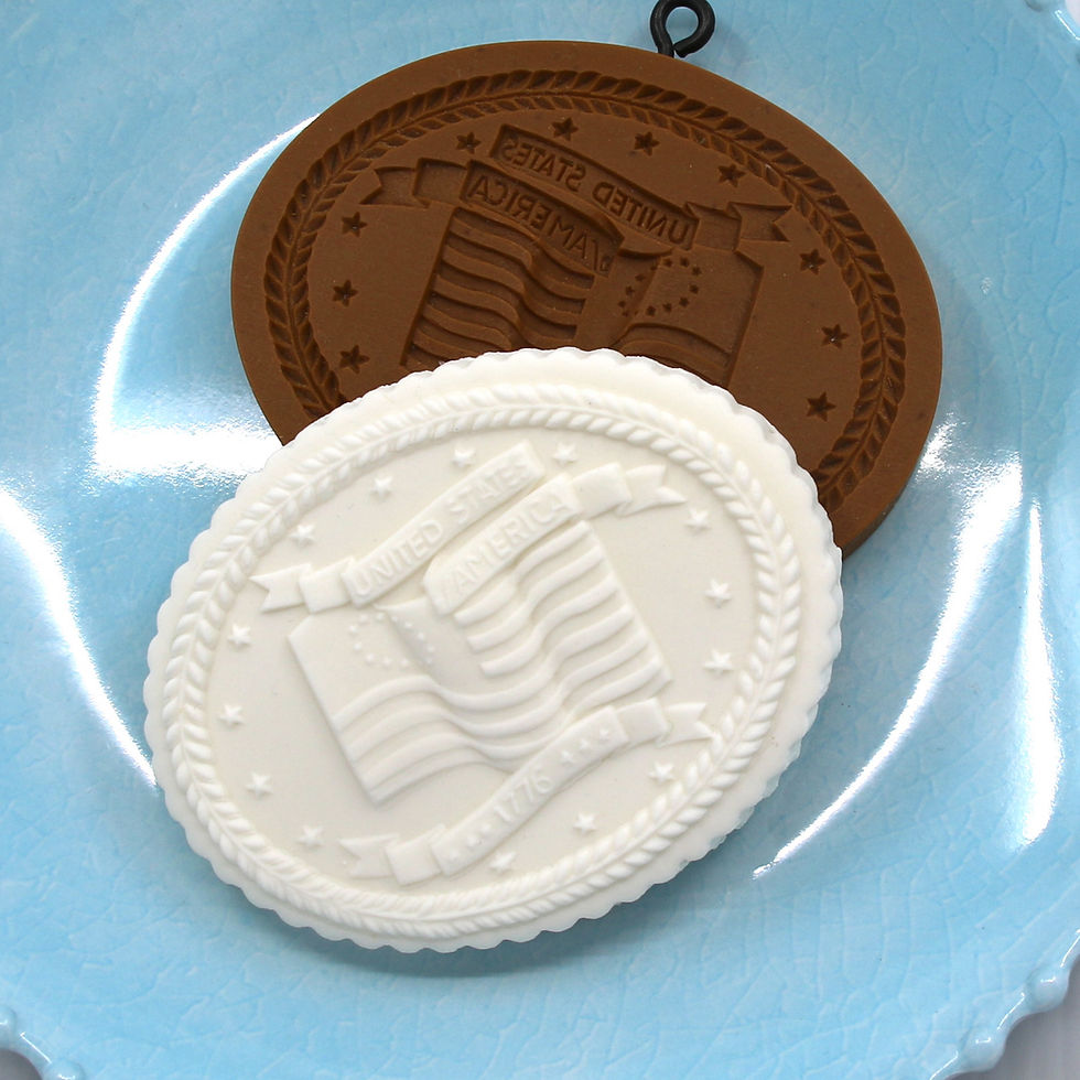 Thumbnail: GH 7616 Semiquincentennial 1776 Betsy Ross Oval springerle mold