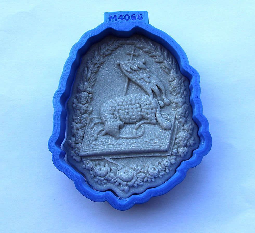 Thumbnail: M4066 Pascal Lamb with Wreath Springerle Mold by House on the Hill