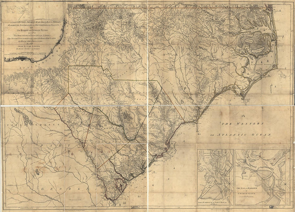 An accurate map of North and South Carolina, 1775