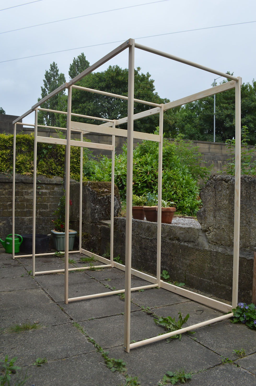 Thumbnail: Three Connected Shop Fitting Rooms with an Extra slat with 3 Hooks Fixed