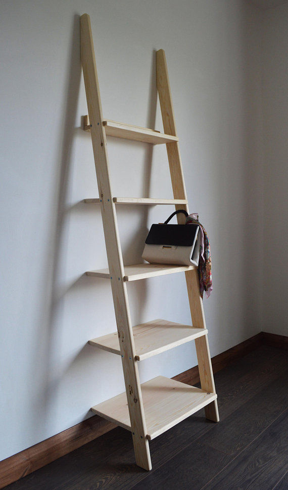 Thumbnail: Reserved for Rebecca – Decorative Wooden Ladder Unit with Shelves – White