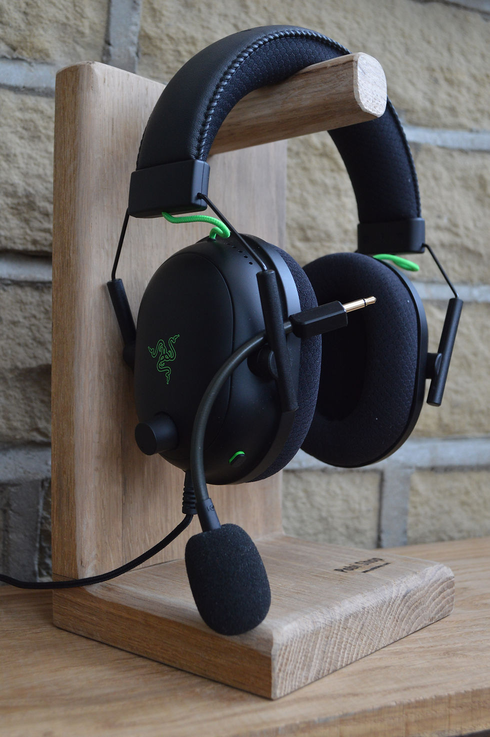 Thumbnail: Solid Massive Oak Headset Stand, Headset Holder, Great Gift!