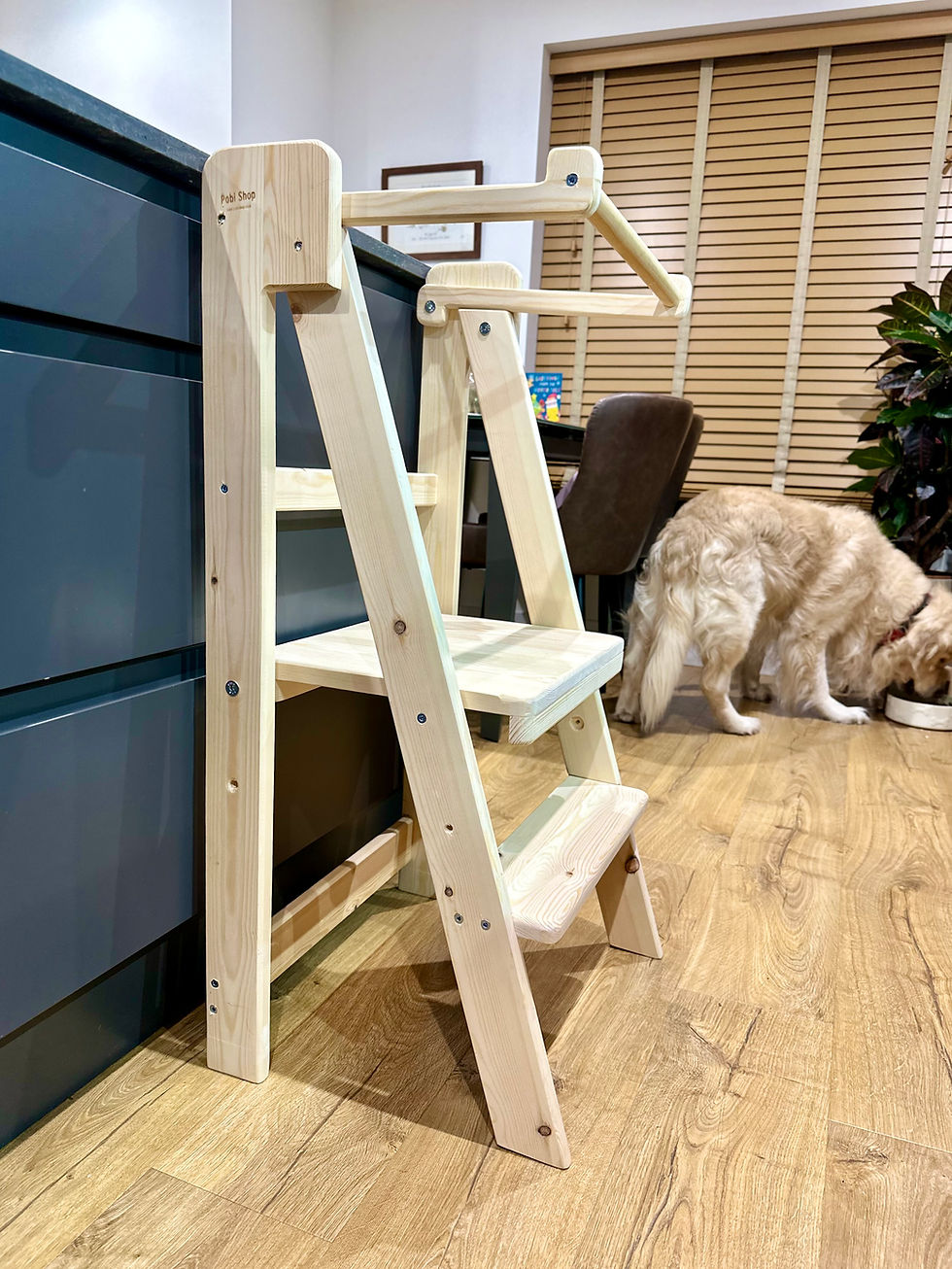 Thumbnail: Kitchen Tower Helper, Foldable, Adjustable Height, Learning Helper Tower!