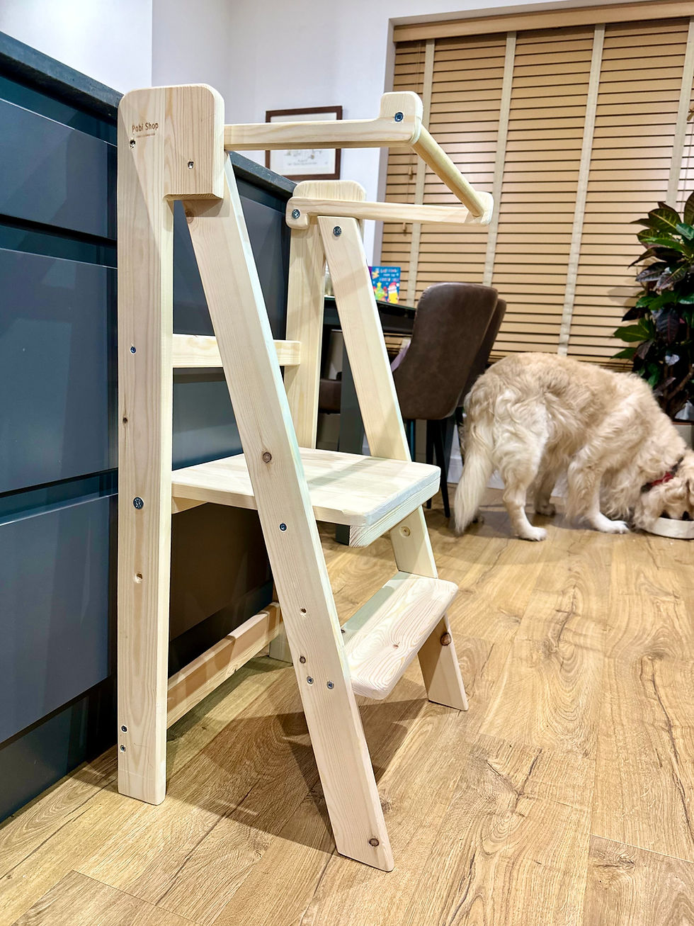 Thumbnail: Kitchen Tower Helper, Foldable, Adjustable Height, Learning Helper Tower!
