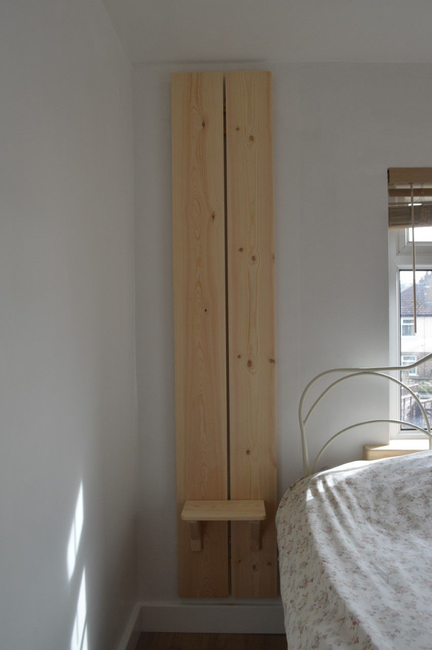 Thumbnail: Solid Pine Wood Wall Panel with Shelf!