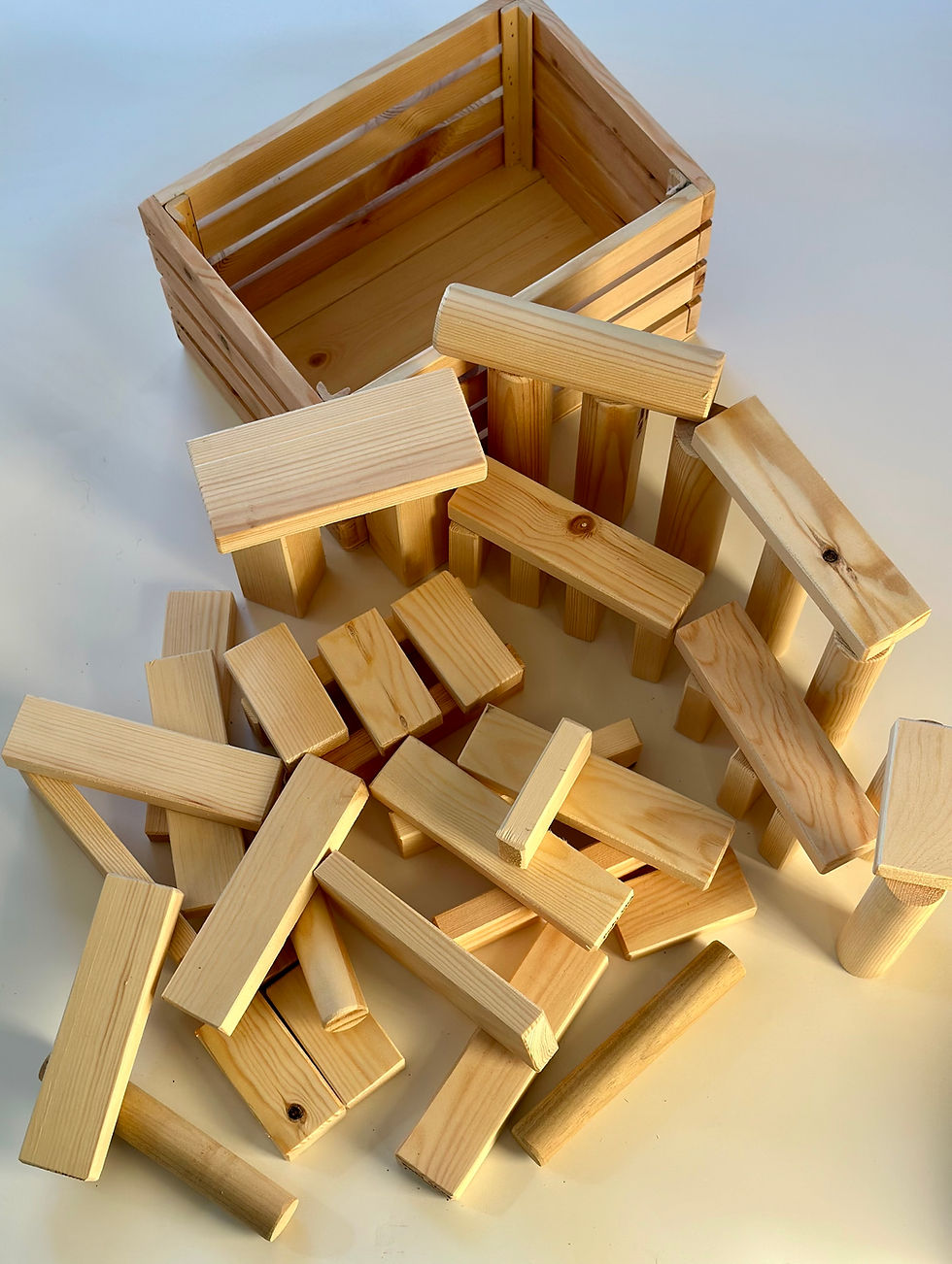 Thumbnail: Handmade Natural Wooden Building Blocks Set in Wooden Box!