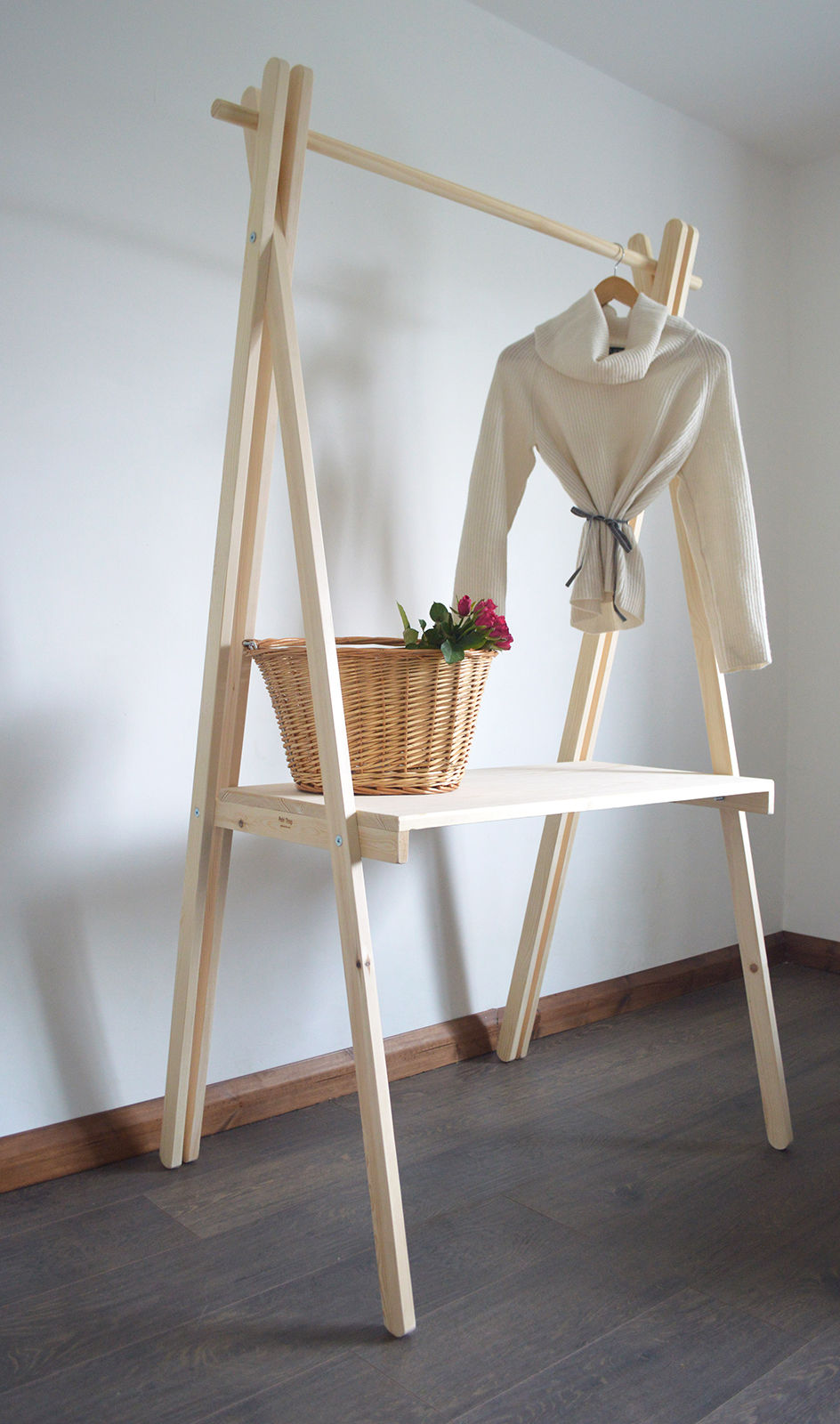 Thumbnail: Handmade Clothes Rail with Shelf