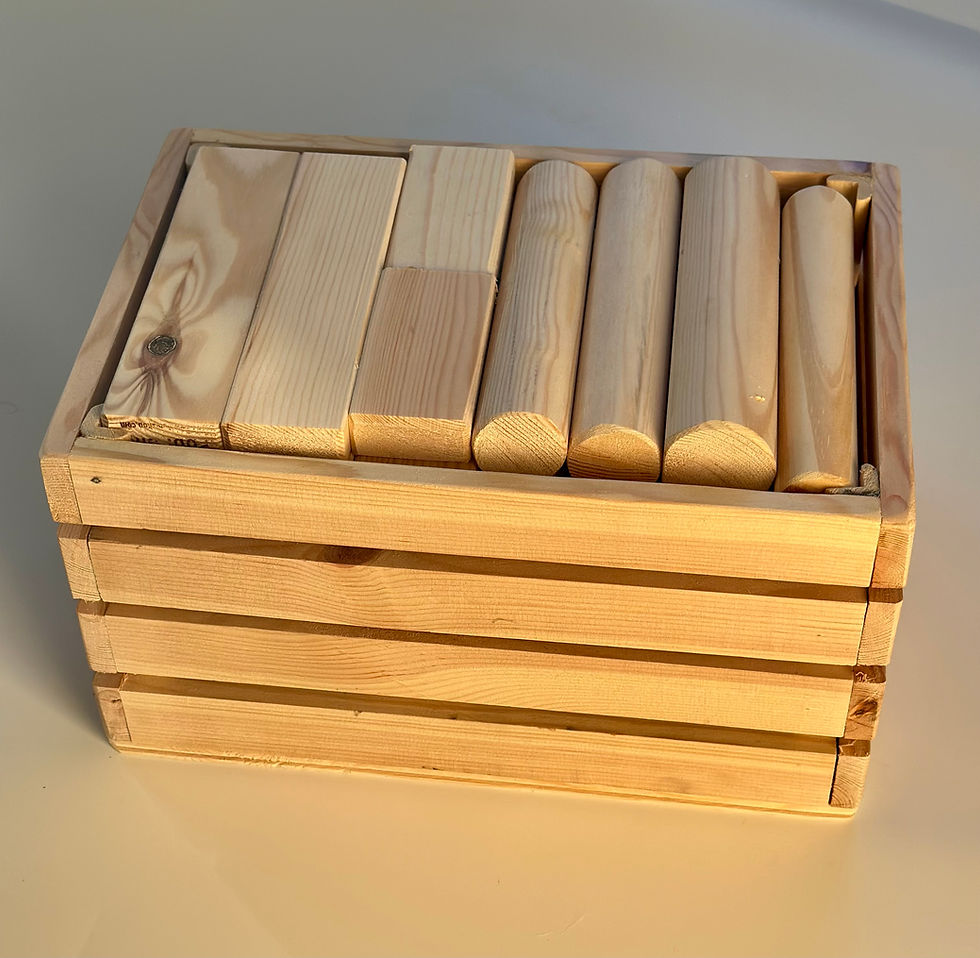 Thumbnail: Handmade Natural Wooden Building Blocks Set in Wooden Box!