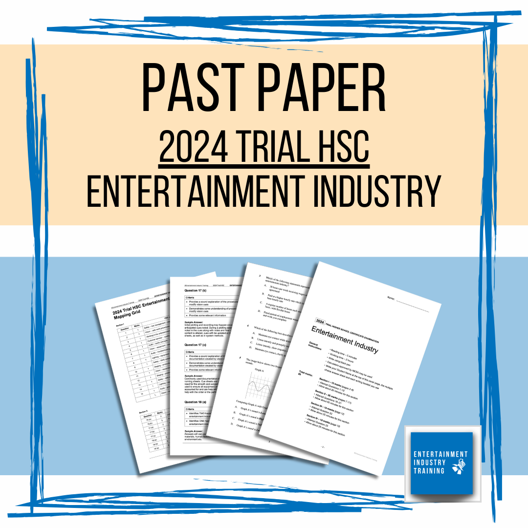 2024 Trial HSC Past Paper Entertainment Industry