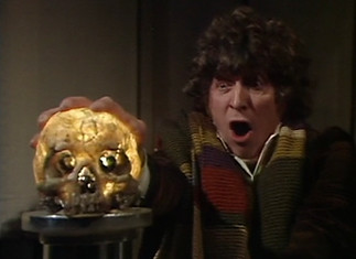 Image of the Fendahl review: The Doctor, played by Tom Baker, succumbs to the skull