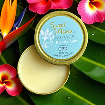 Beauty balm  on tropical plants and flowers