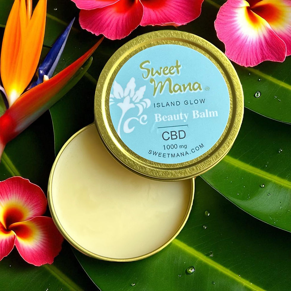 Beauty balm  on tropical plants and flowers