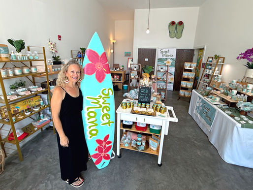 Sweet Mana owner Jamie Tatreau in Boulder Junction, WI retail shop