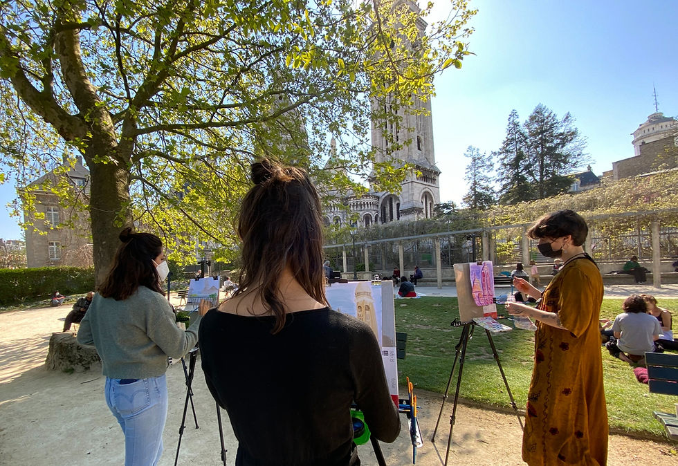 Peinture en plein air à Montmartre Spécial Las sin sombrero !