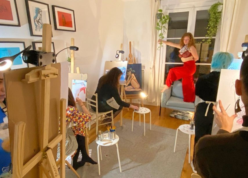 Atelier-apéro avec modèle vivante : Collage et peinture. Spécial Grete Stern !