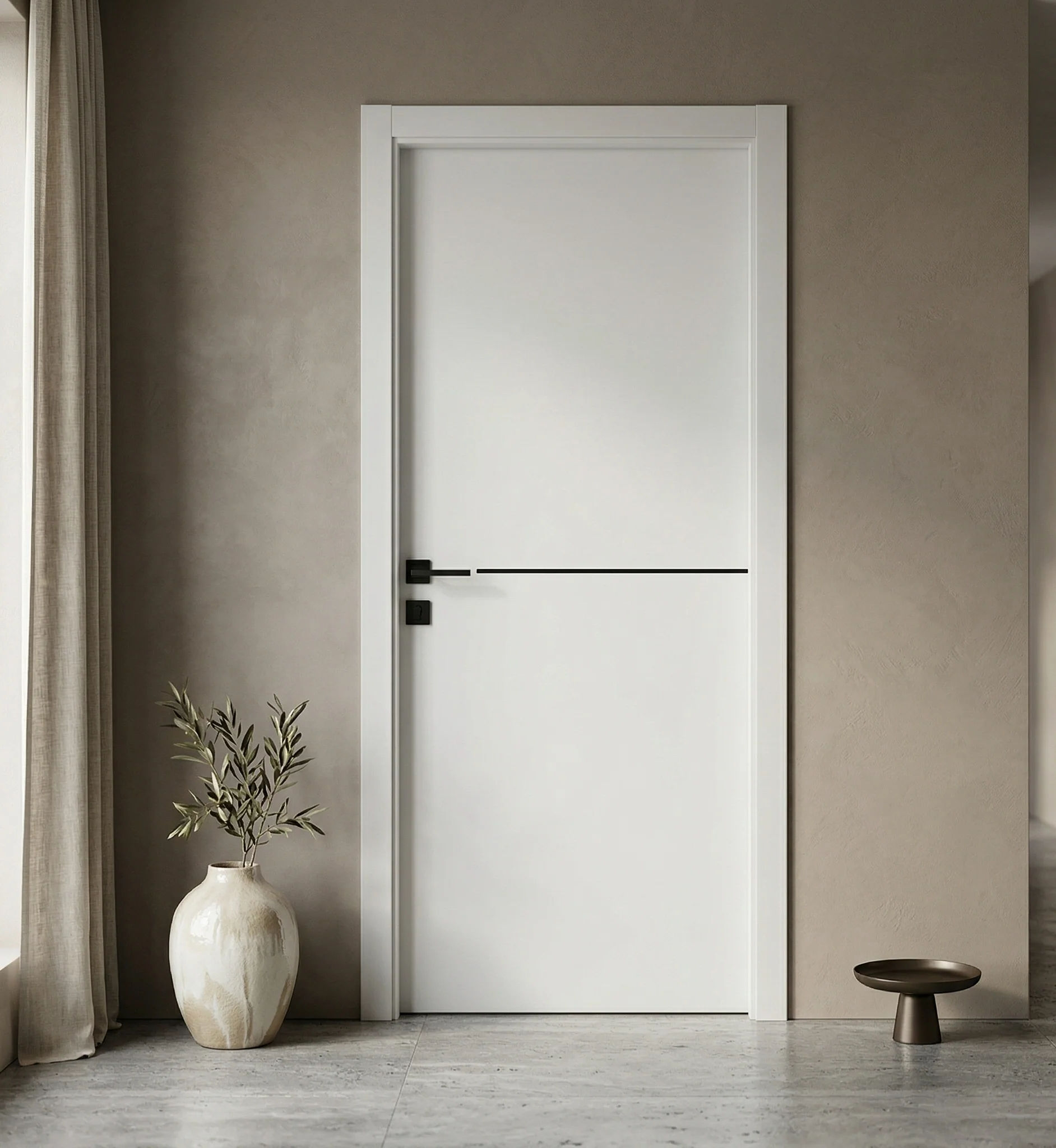 Ușă de interior JY-006 white cu inserție neagră