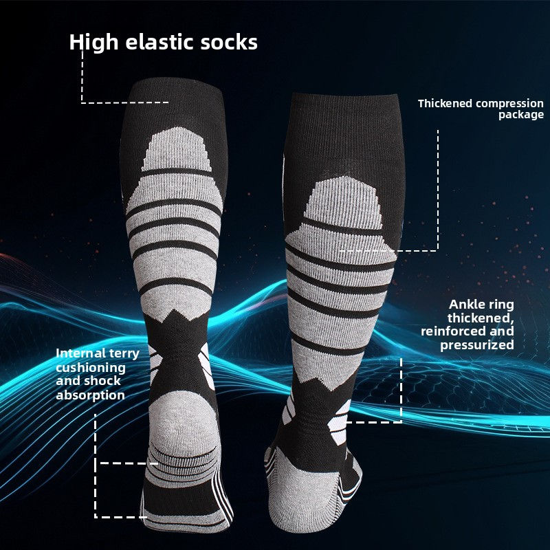 Thumbnail: Men Women Professional Ski Socks, Thick Warm Long Tube Socks for Snowboard Ski O
