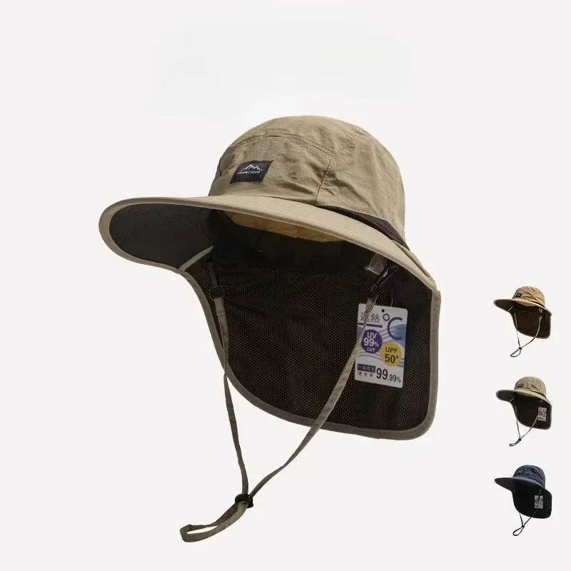 Caps Summer Wide Brim Neck Protection Unisex Bucket Hats Outdoor Visor Quick-dry