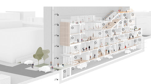 Maltepe Mixed Use Civic Building Section Diagram