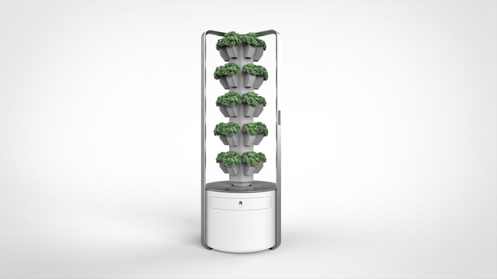 Hydroponic Farming Tower Design Rendering