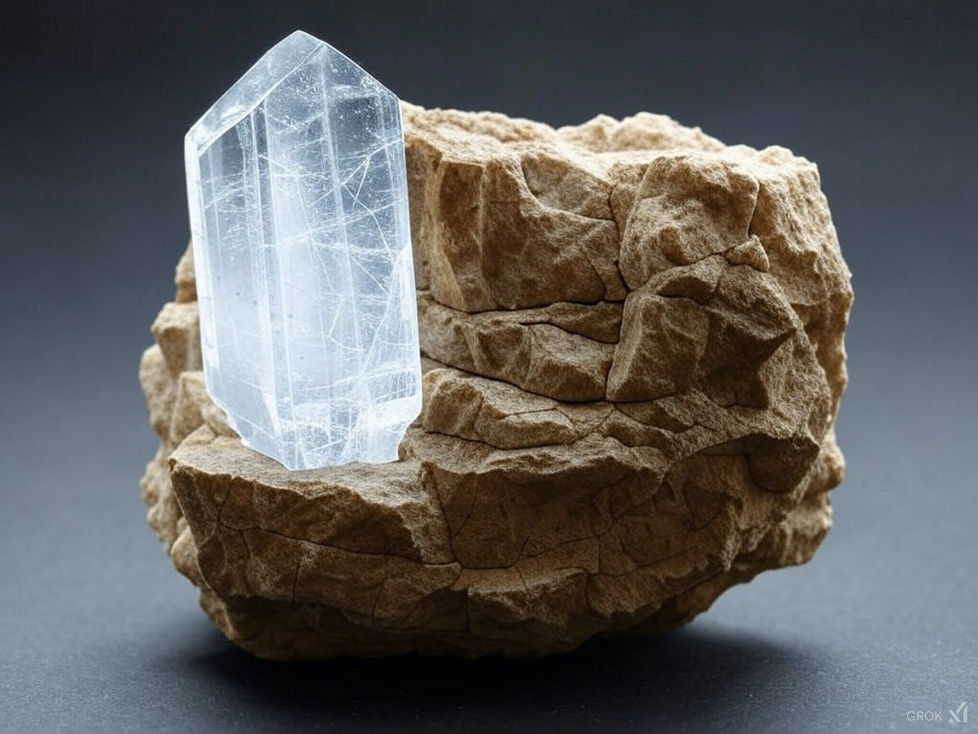 Conceptual image to show the crystal and rock contrast in Lisbon