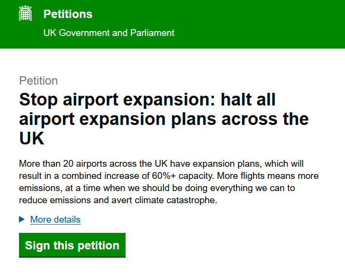 Stop airport expansion petition