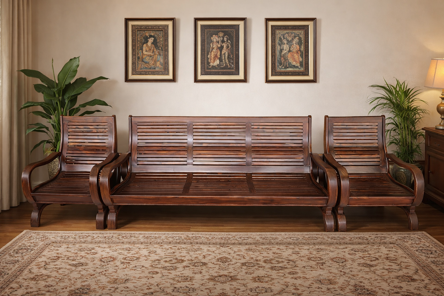 3+1+1 Rose Wood Sofa Set