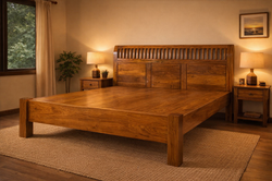 Queen teakwood cot i