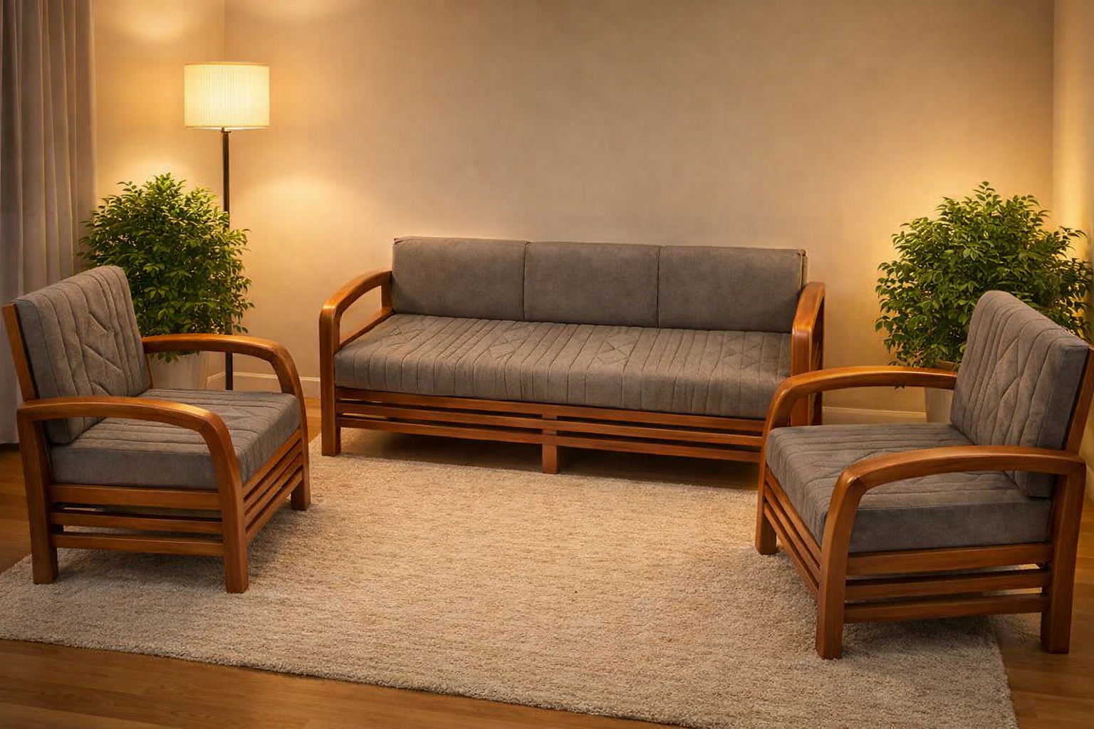 5 Seater Teak wood Sofa Set
