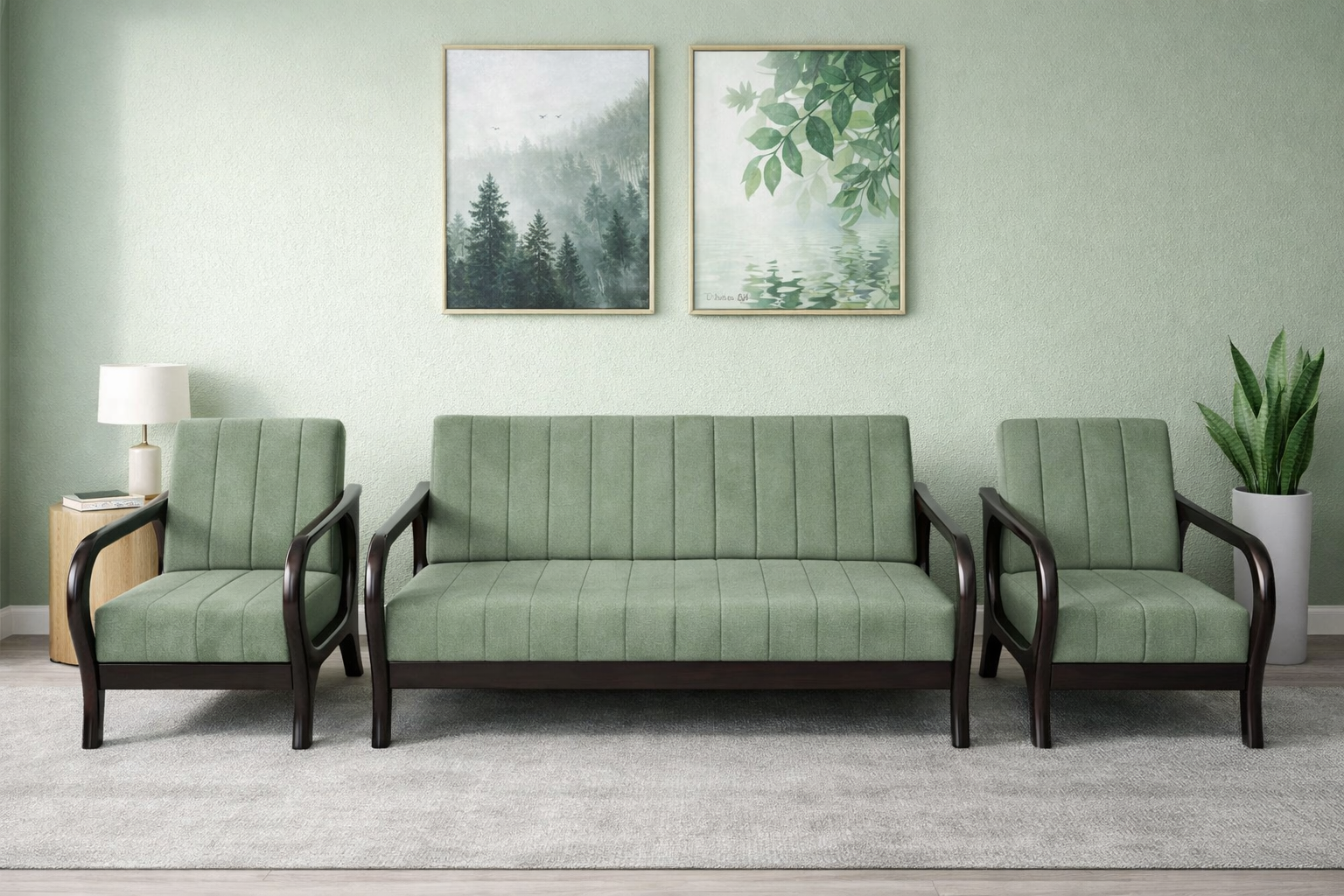 Rosewood 3+1+1 Sofa Set