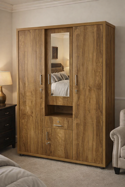 3 Door Dresser Wardrobe with Mirror