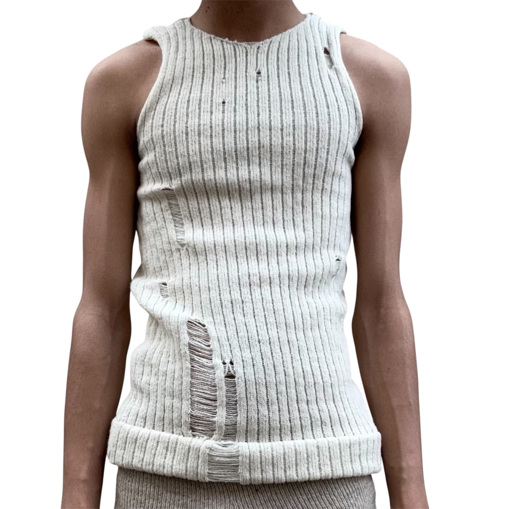 White Knitted Tank Top