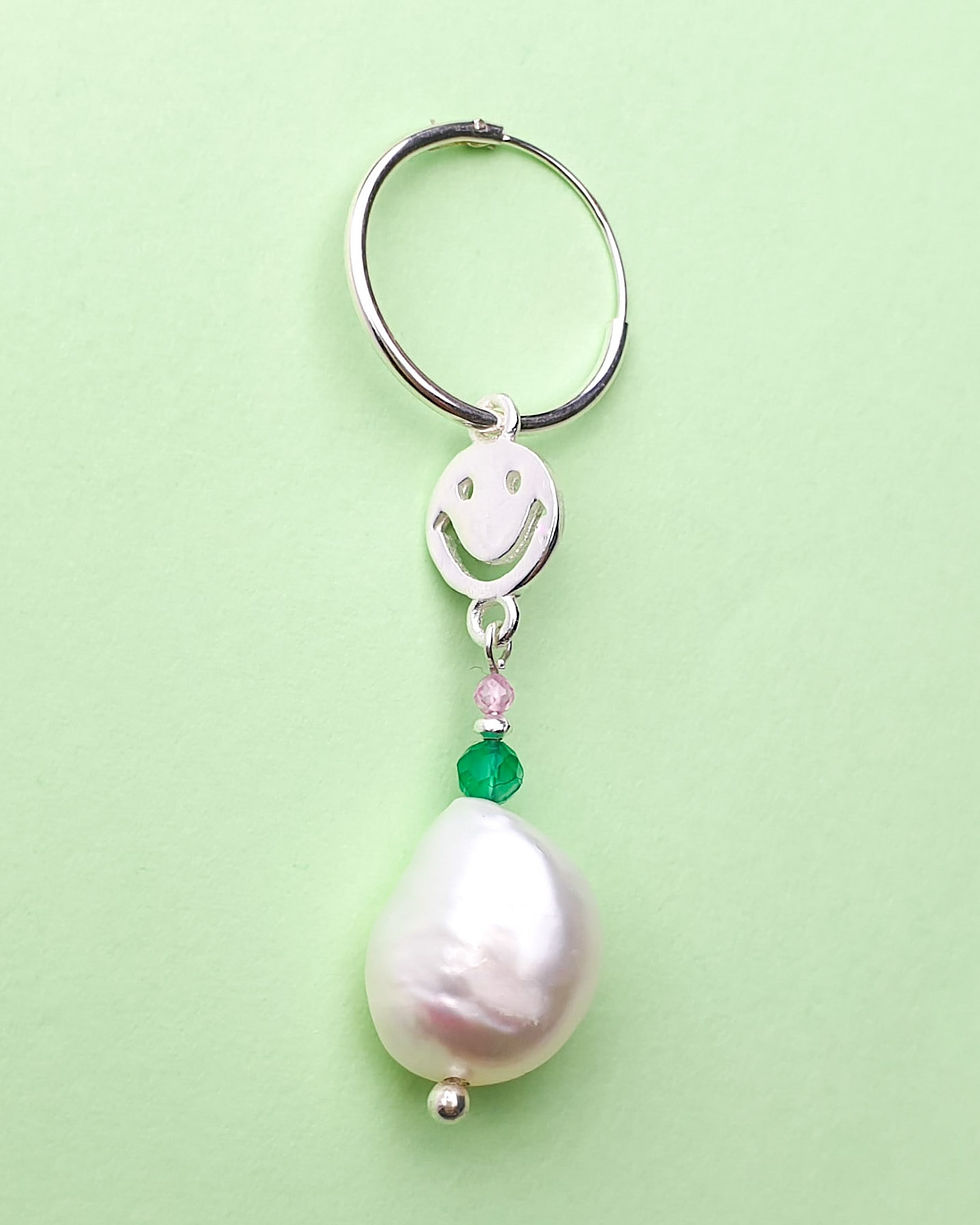 Miniaturbild: SMILE Single Hoop aus 925 Sterling Silber und Barockperle
