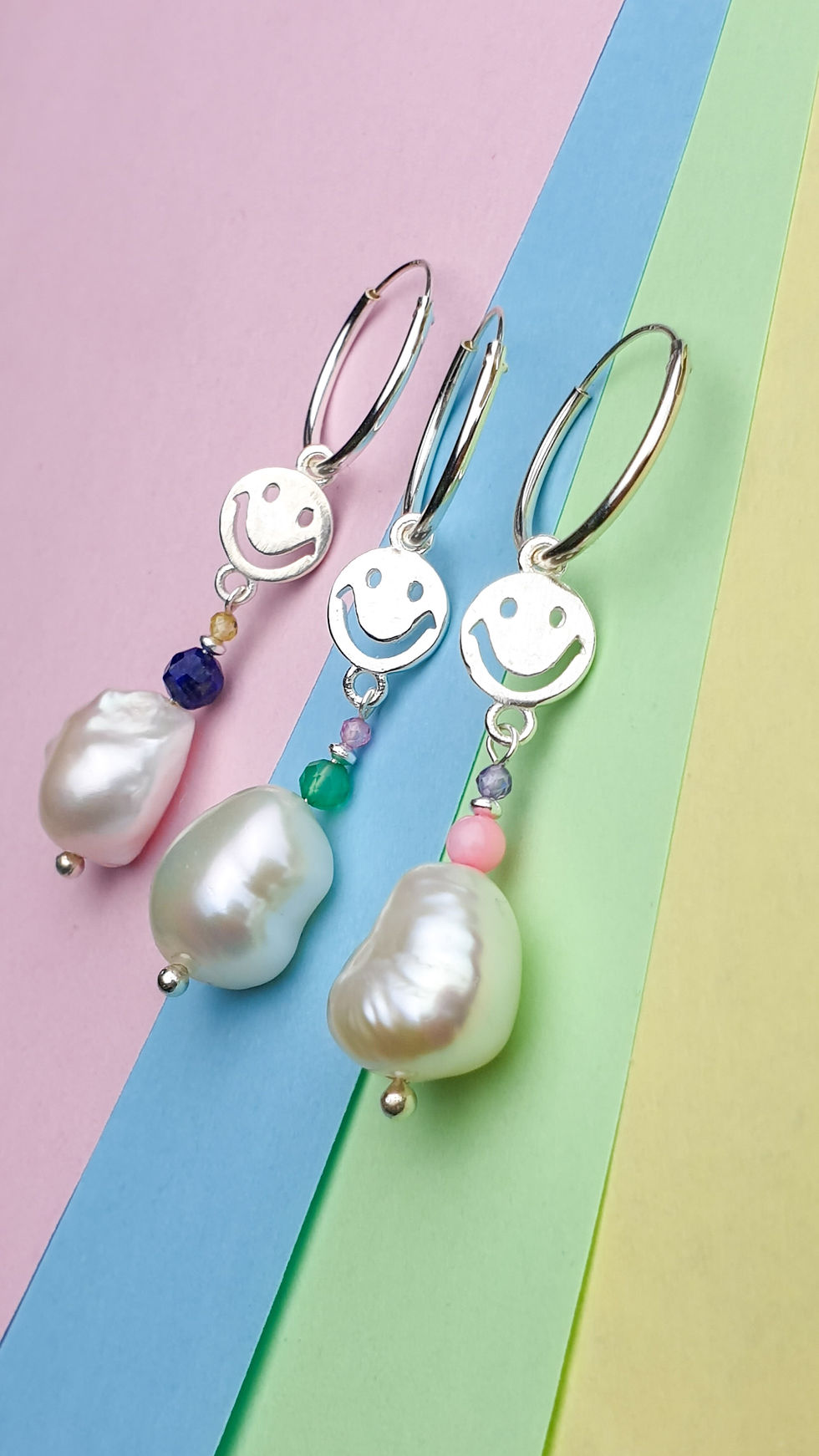 Miniaturbild: SMILE Single Hoop aus 925 Sterling Silber und Barockperle