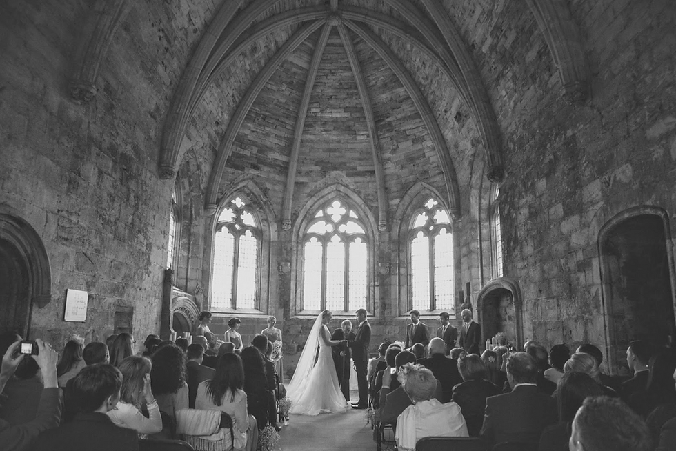incredible humanist wedding in scottish church 