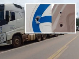 Caminhões da empresa de Blairo Maggi são atingidos por tiros em bloqueio