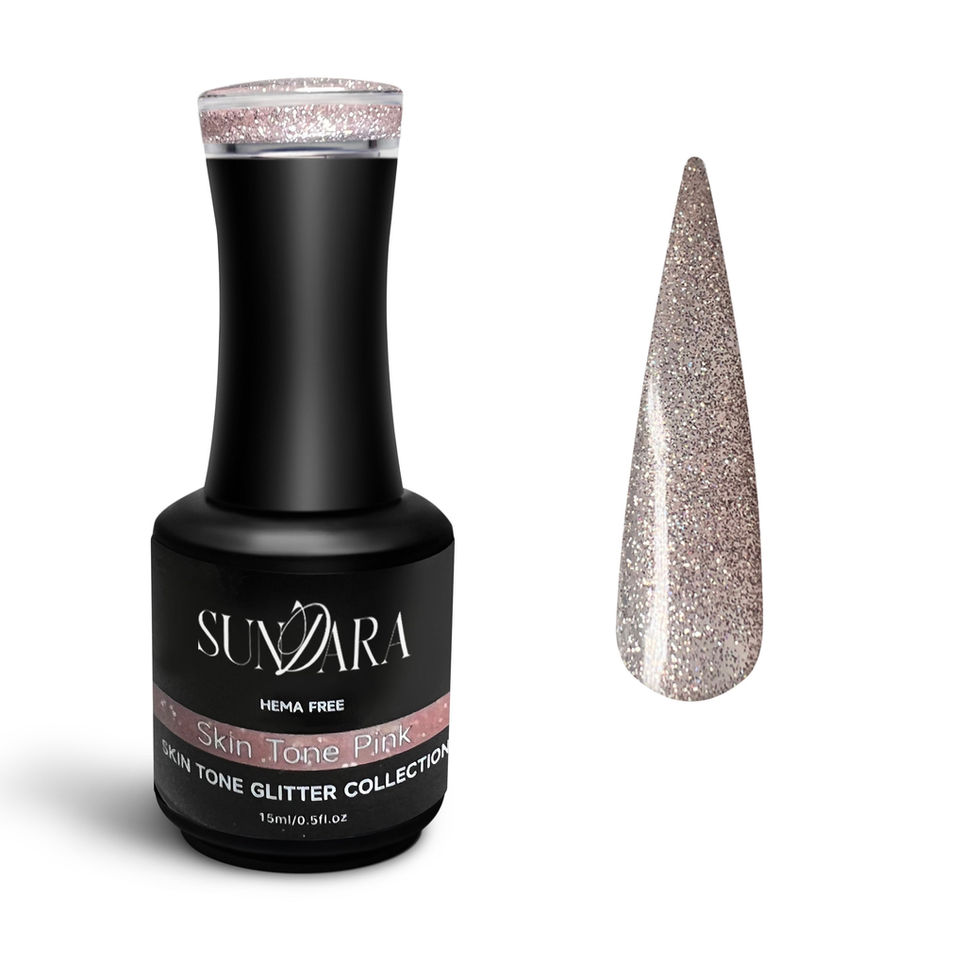 Skin Tone Pink- Reflective Glitter Gel Polish