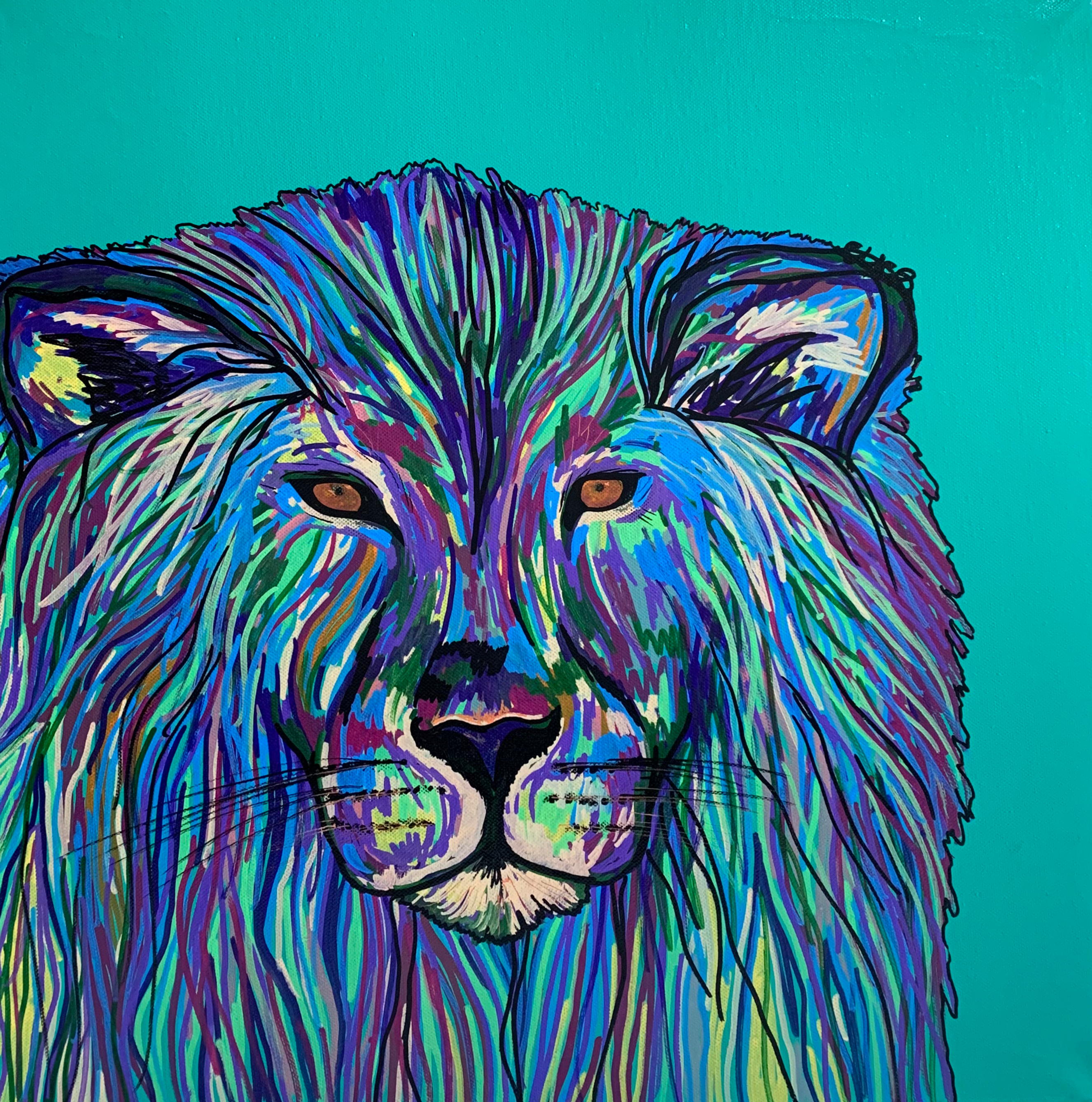 “Blue Lion” Print