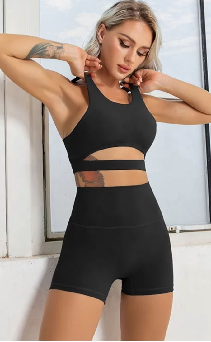 Thumbnail: Recycled Nylon Black Sports Bra