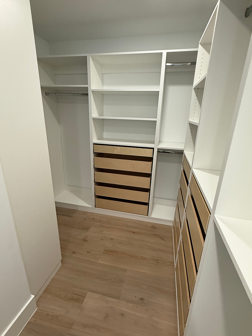 Modern built-in closet system in Boca Raton