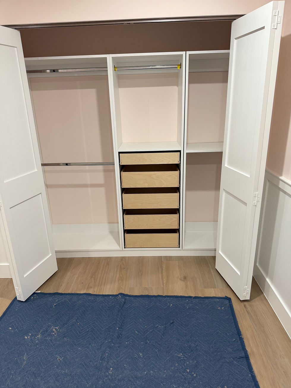Modern built-in closet system in Boca Raton