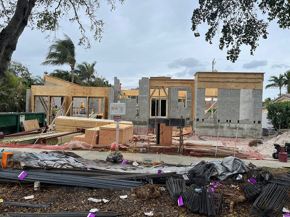 Residential construction services building a new home foundation.