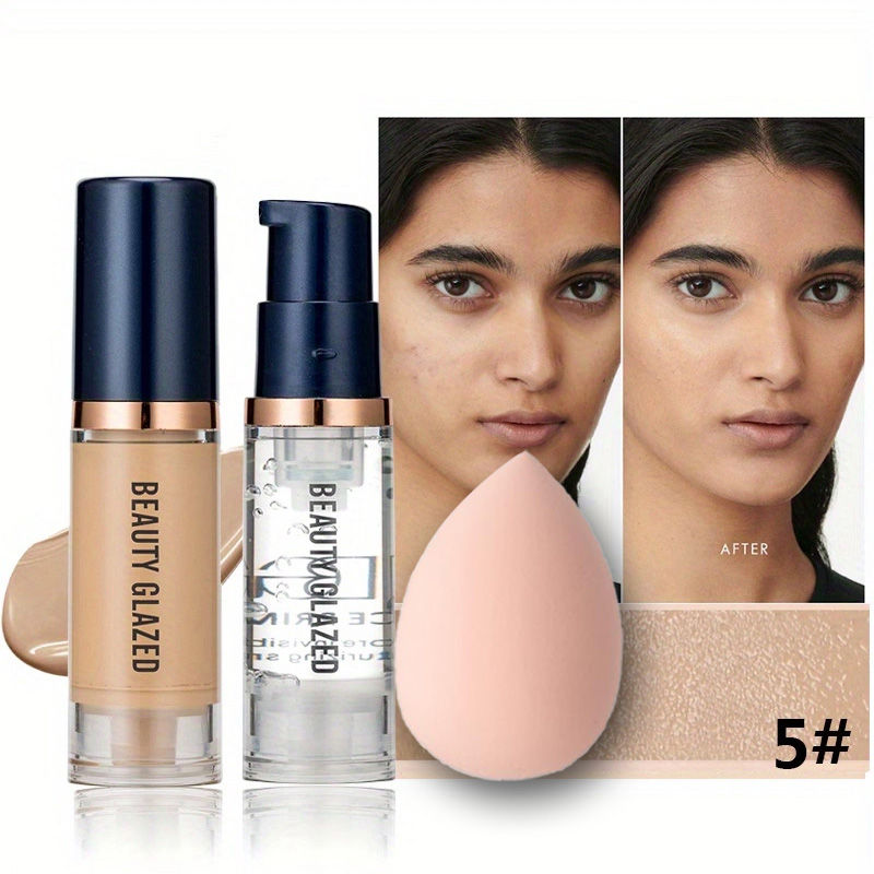Thumbnail: BEAUTY GLAZED 3Pcs Face Makeup Set,Matte Long lasting Waterproof Liquid Foundati