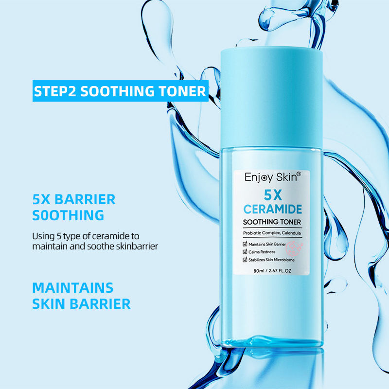 Thumbnail: Ceramide Facial Skincare Series: Soothing Toner,Moisturizing Face Cream,Low PH C