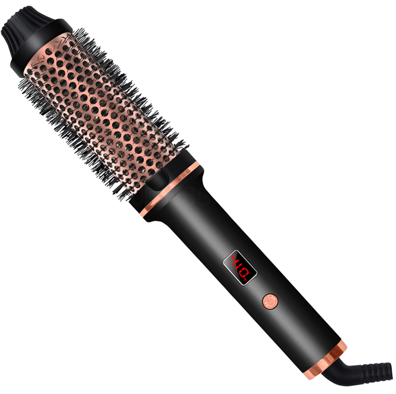 Thumbnail: 1.5 Inch Hair Curling Iron Brush Ceramic Thermal Brush Heated Round Brush Hair E