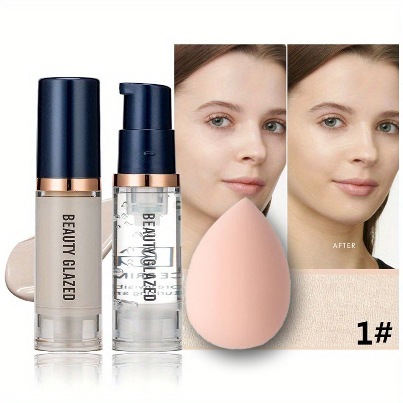 Thumbnail: BEAUTY GLAZED 3Pcs Face Makeup Set,Matte Long lasting Waterproof Liquid Foundati